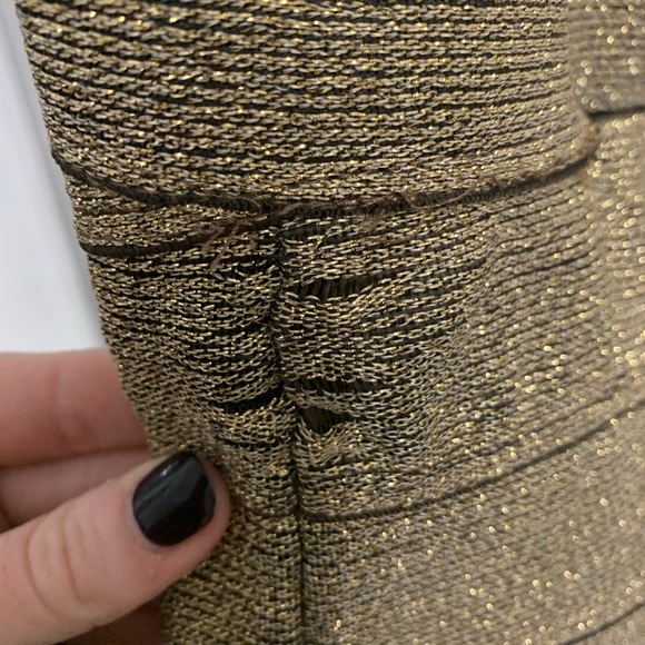 Strapless Sweetheart Gold Cocktail Bandage Dress - Picture 2 of 4